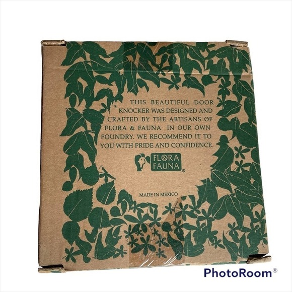 FLORA FAUNA Solid Brass Door Knocker Grapes Green Gold New Vintage - Picture 2 of 15